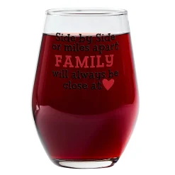 Miles Apart Close At Heart Stemless Wine Glass