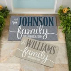 Modern Family Name Doormat