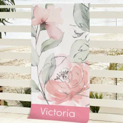 Modern Floral Beach Towel