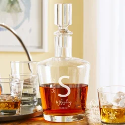 Modern Monogram 5 Piece Decanter Set