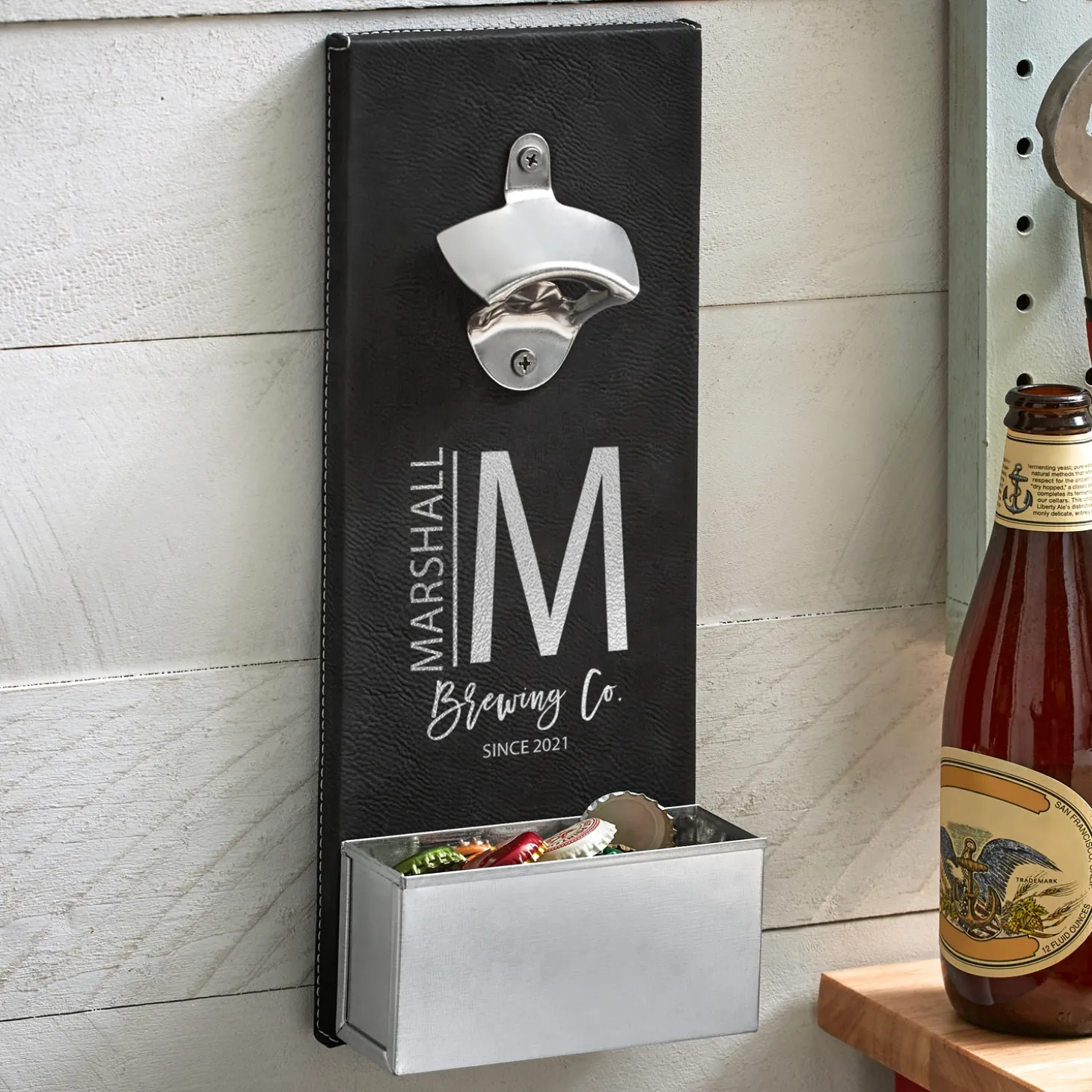 Modern Monogram Wall Bottle Opener