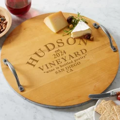 Modern Vineyard Premium Maple Wood Barrel Tray
