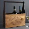 Modern Vineyard Wood Wine Carrier