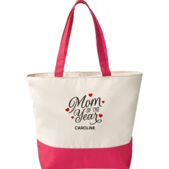 Mom of the Year Zippered Tote Bag