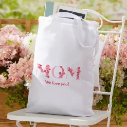 Mom Pink Floral Tote Bag