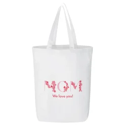 Mom Pink Floral Tote Bag