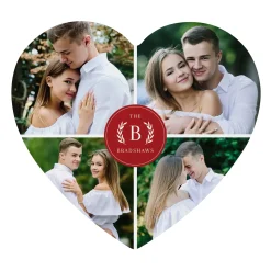 Monogram Photo Wood Heart
