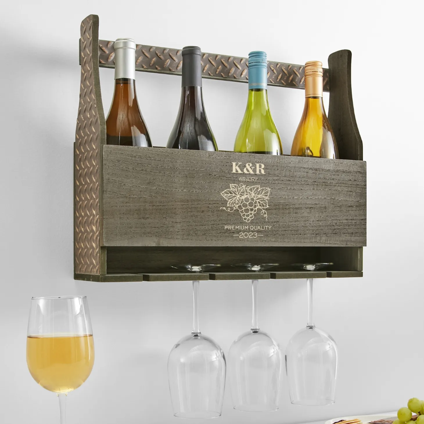 Monogram Wall-Mounted Wine Rack