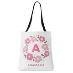 Monogram Wreath Tote Bag