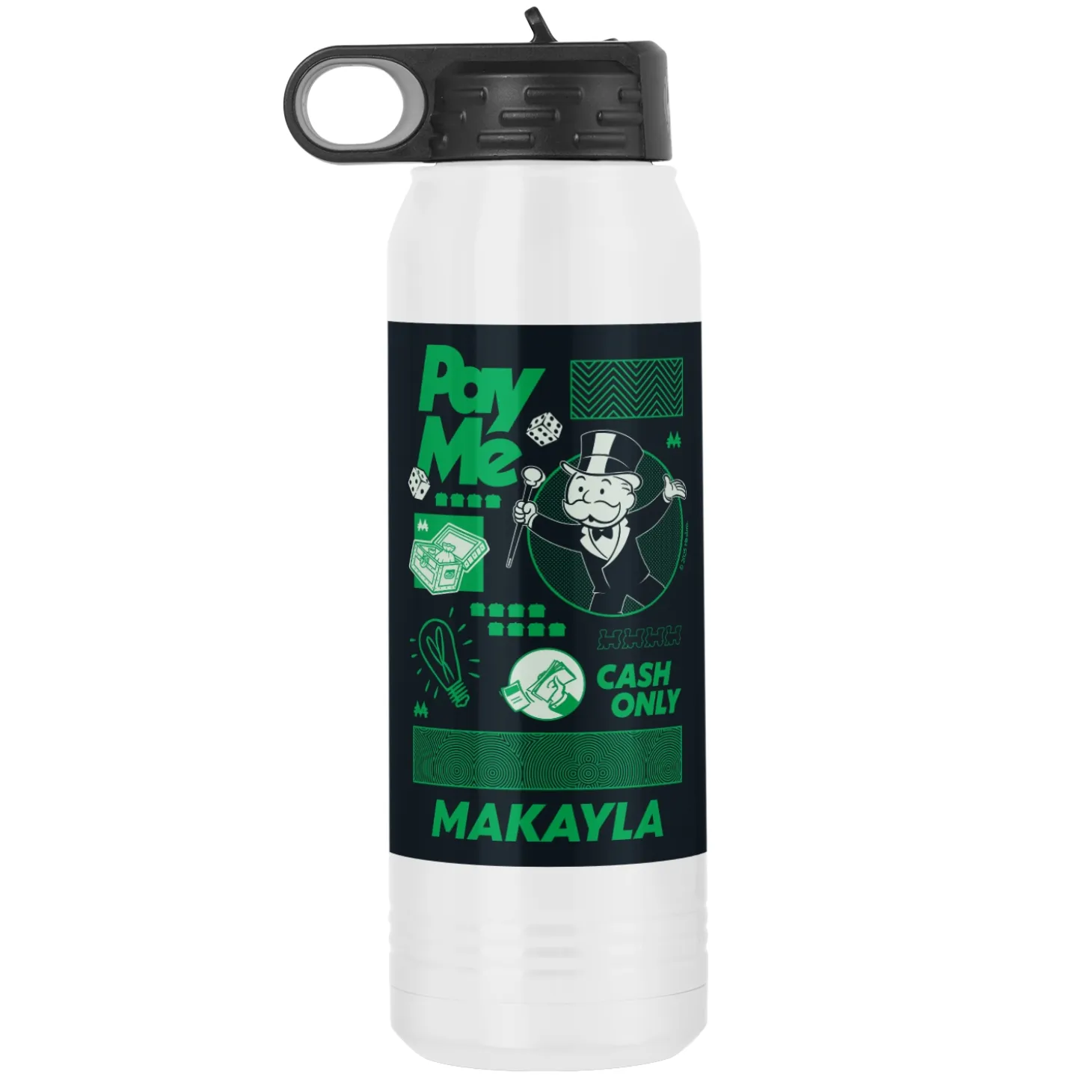 Monopoly Cash Only Water Bottle