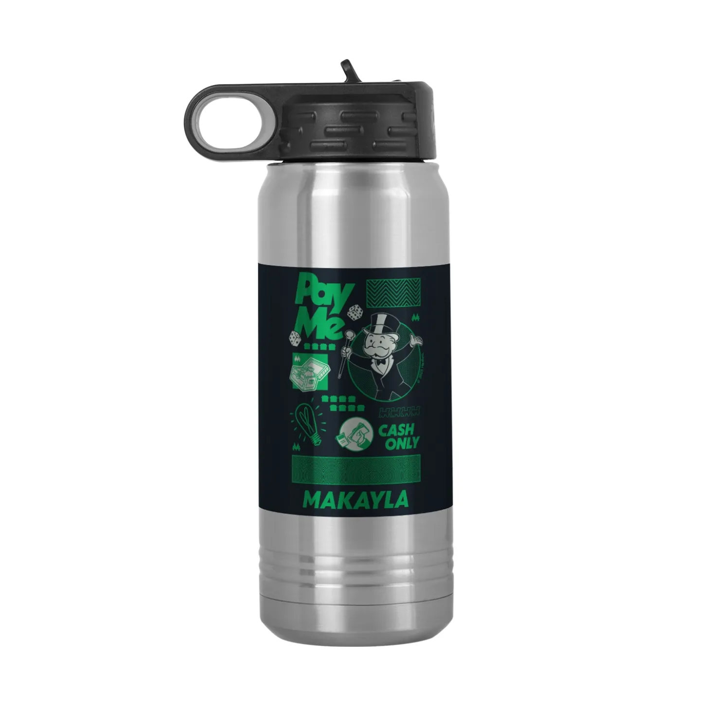 Monopoly Cash Only Water Bottle