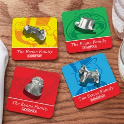 Monopoly Color Block with Tokens Coasters