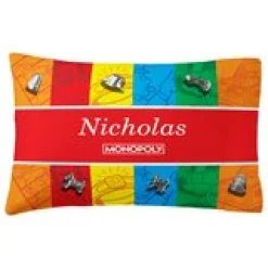 Monopoly Color Block with Tokens Pillowcase