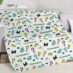 Monopoly Icon Pattern Plush Blanket