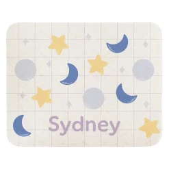 Moon and Stars Quilted Baby Blanket