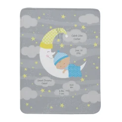 Moon & Stars Announcement Baby Blanket