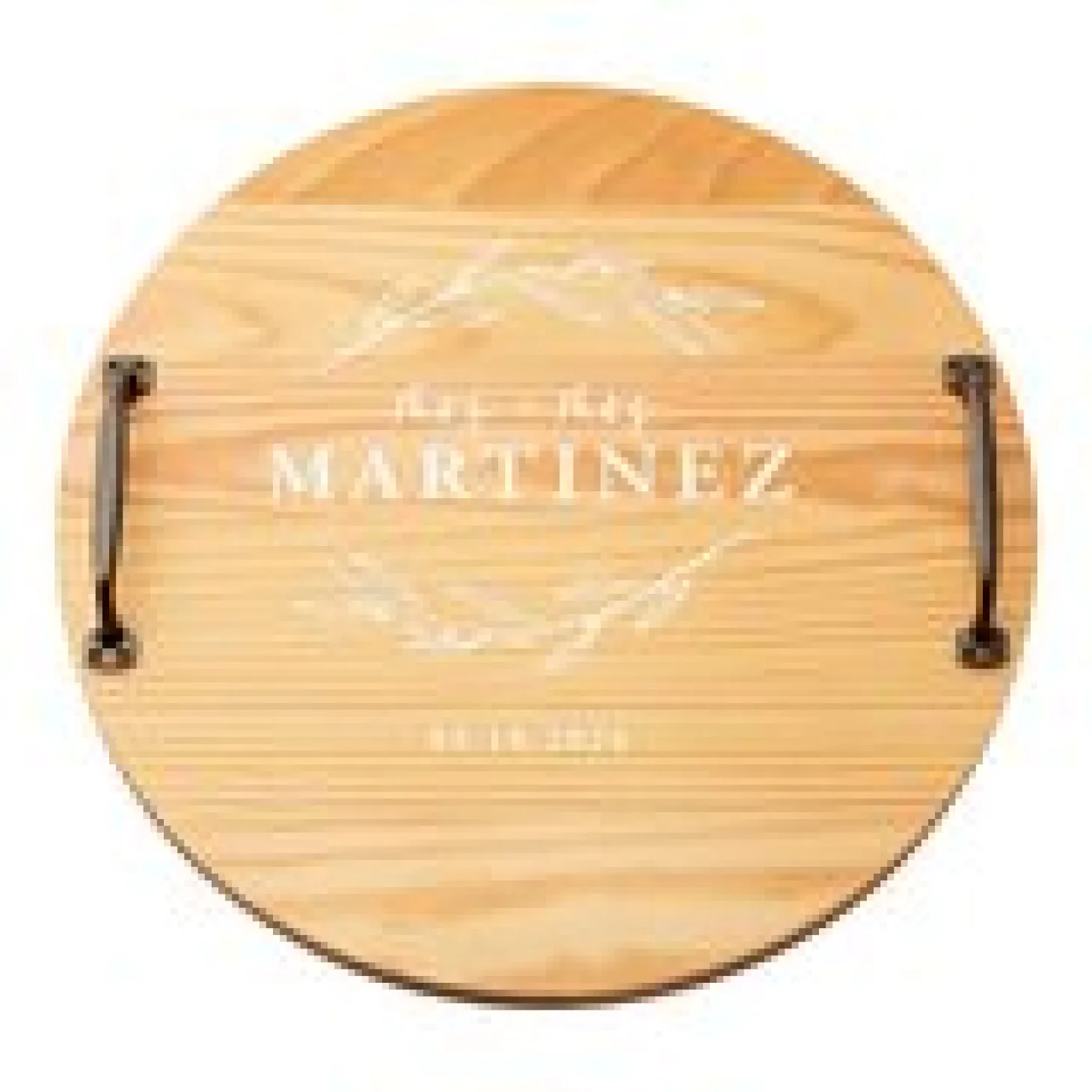 Mr & Mrs Classic Pine Wood Barrel Tray