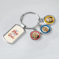 My Dad is My Hero Photo Key Chain