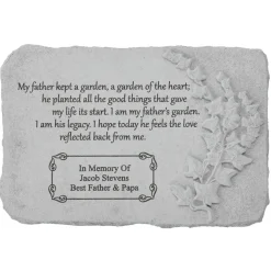 My Father's Garden Sculpted Memorial Stone