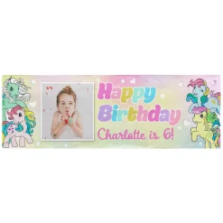 My Little Pony Retro Pastel Stars Photo Birthday Banner