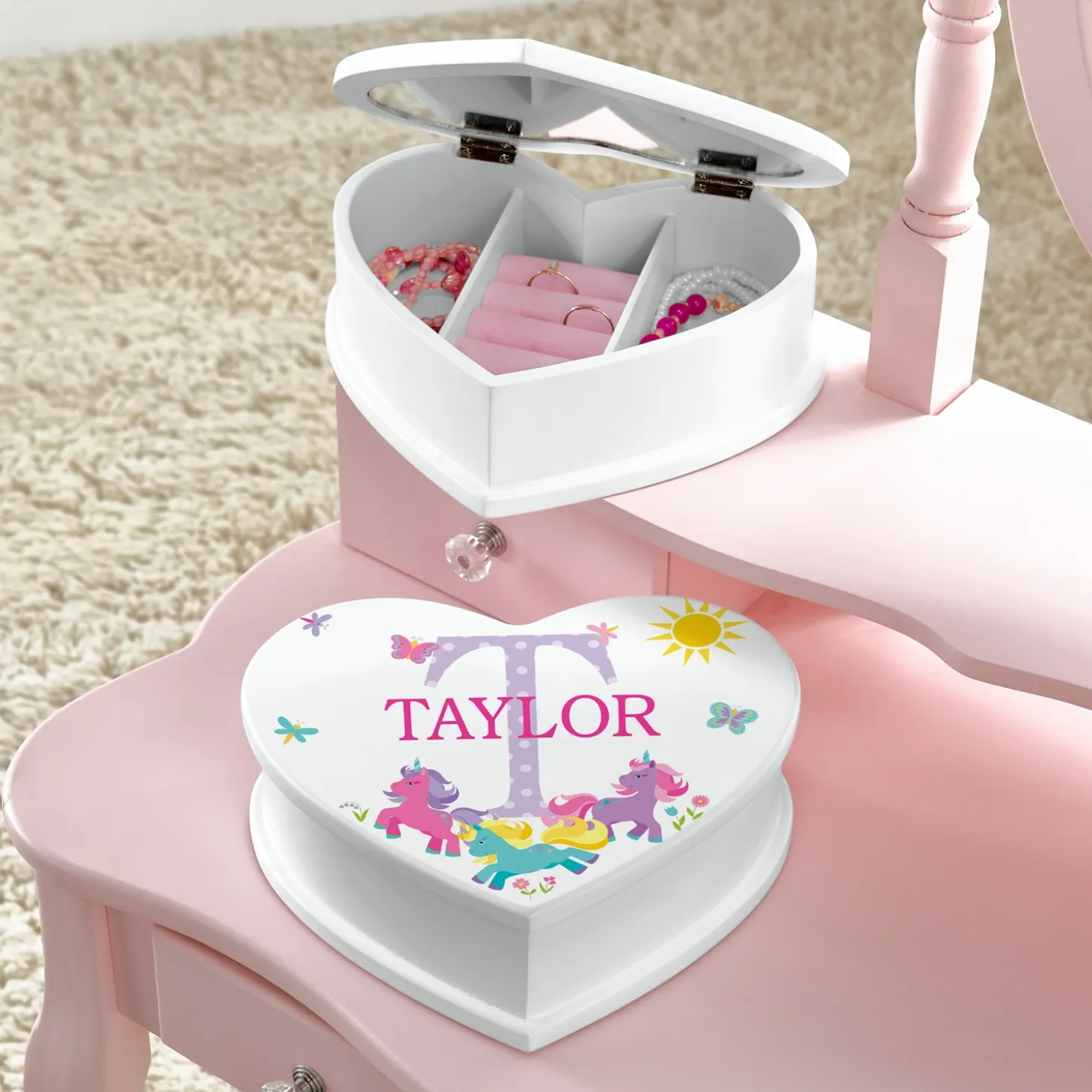My Own Name Heart Shaped Jewelry Box