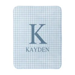 My Plaid Name Sherpa Baby Blanket