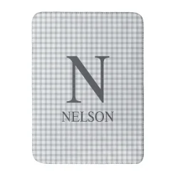 My Plaid Name Sherpa Baby Blanket