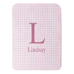 My Plaid Name Sherpa Baby Blanket