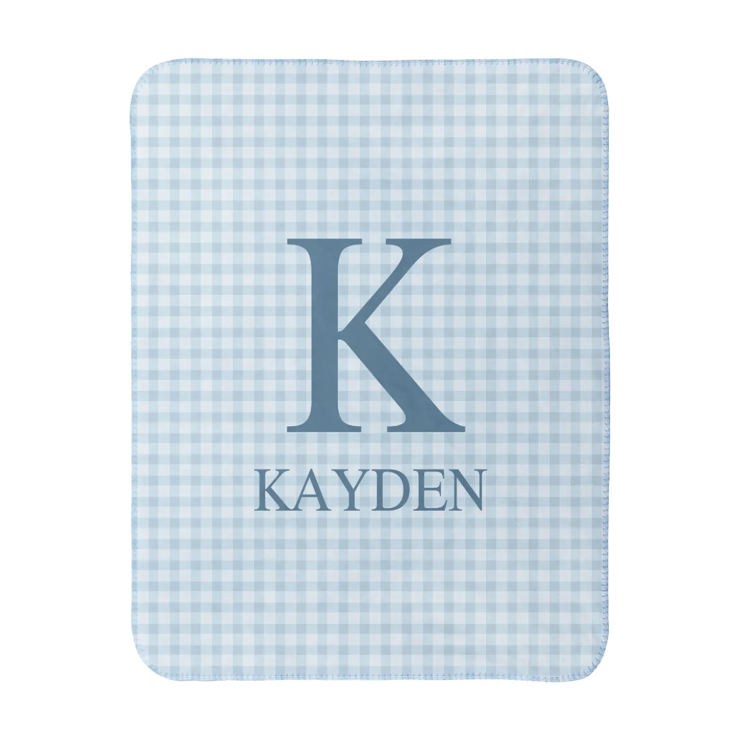 My Plaid Name Sherpa Baby Blanket