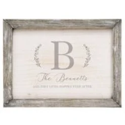 Name and Initial Barnwood Framed Art
