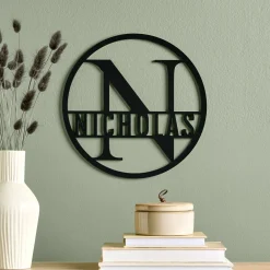 Name and Initial Lasered Acrylic Wall Sign