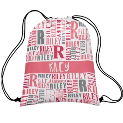 Name Game Allover Print Drawstring Bags