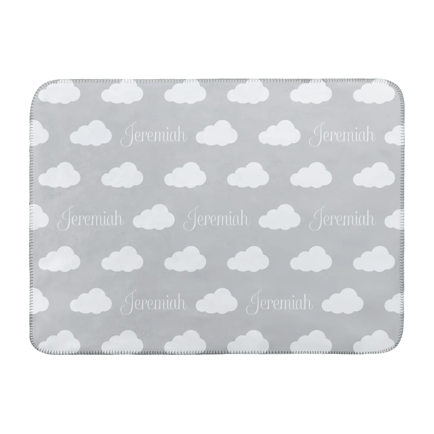 Name in Clouds Sherpa Baby Blanket