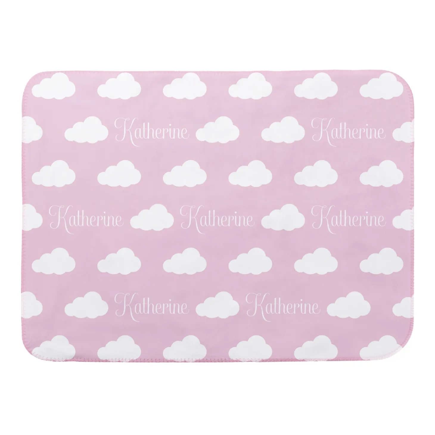 Name in Clouds Sherpa Baby Blanket