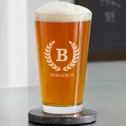 Name & Initial Engraved Pint Glass