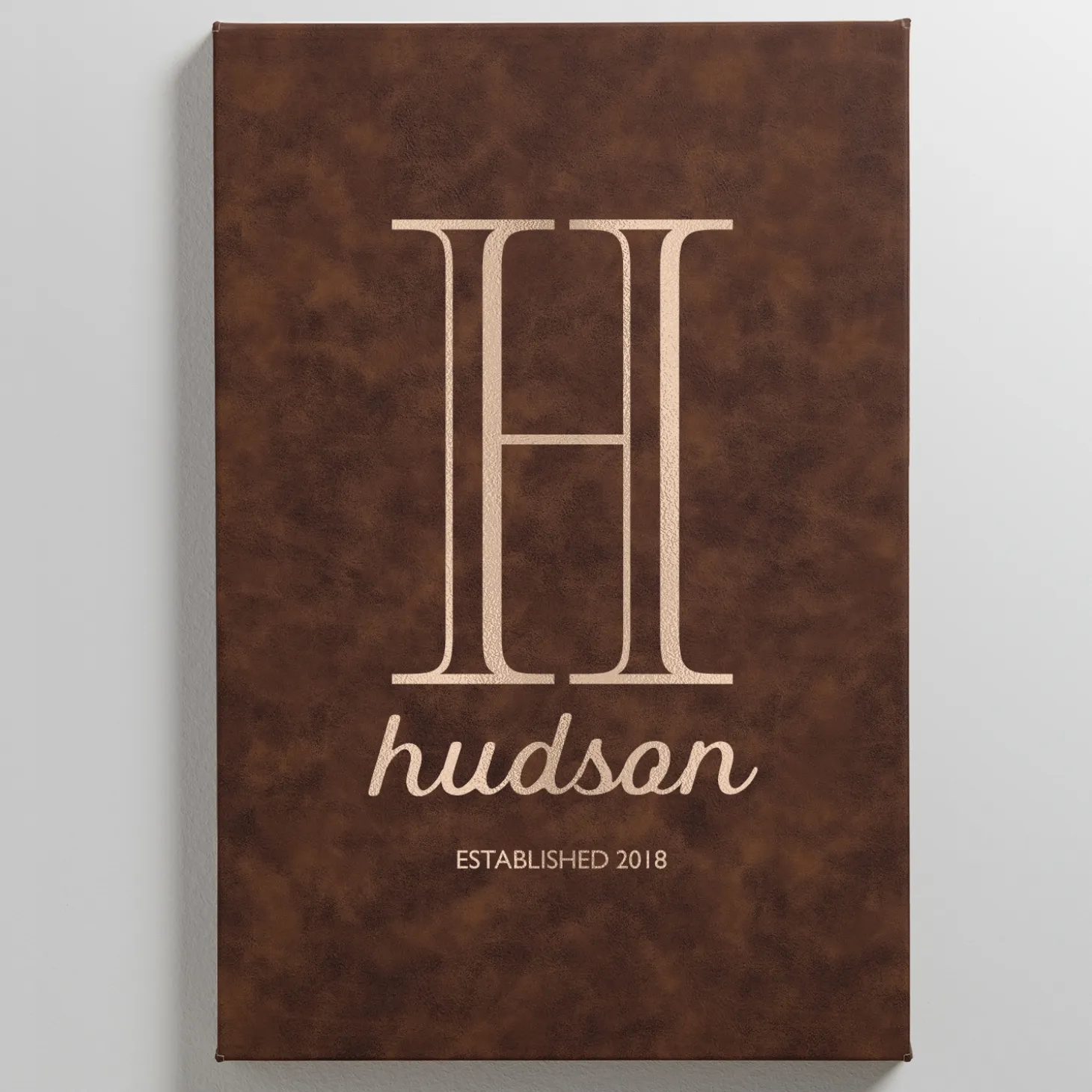 Name + Initial Leather Wall Art