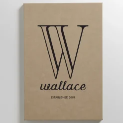 Name + Initial Leather Wall Art