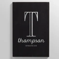 Name + Initial Leather Wall Art