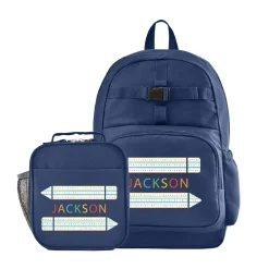 Name In Stripes Navy Backpack Collection