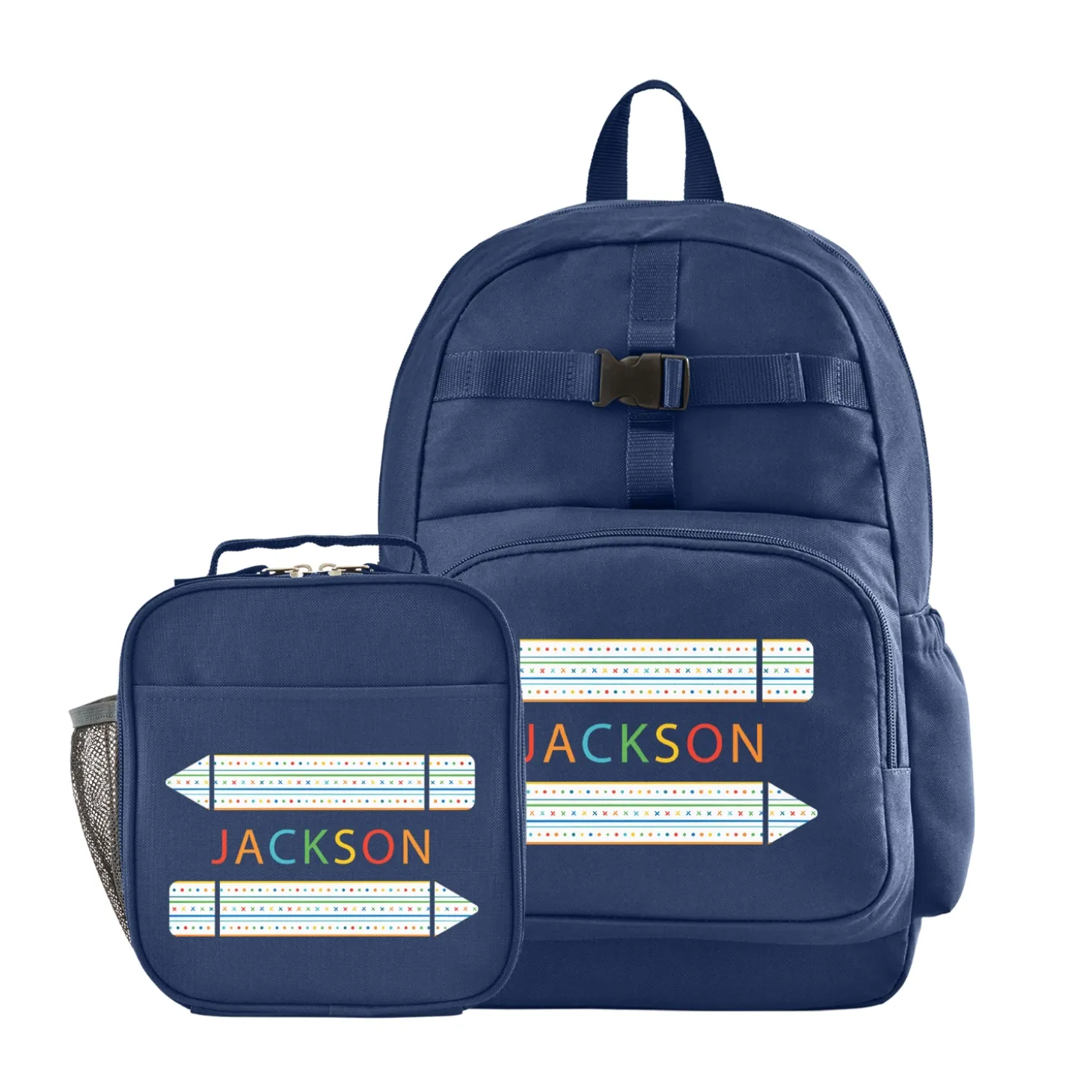 Name In Stripes Navy Backpack Collection
