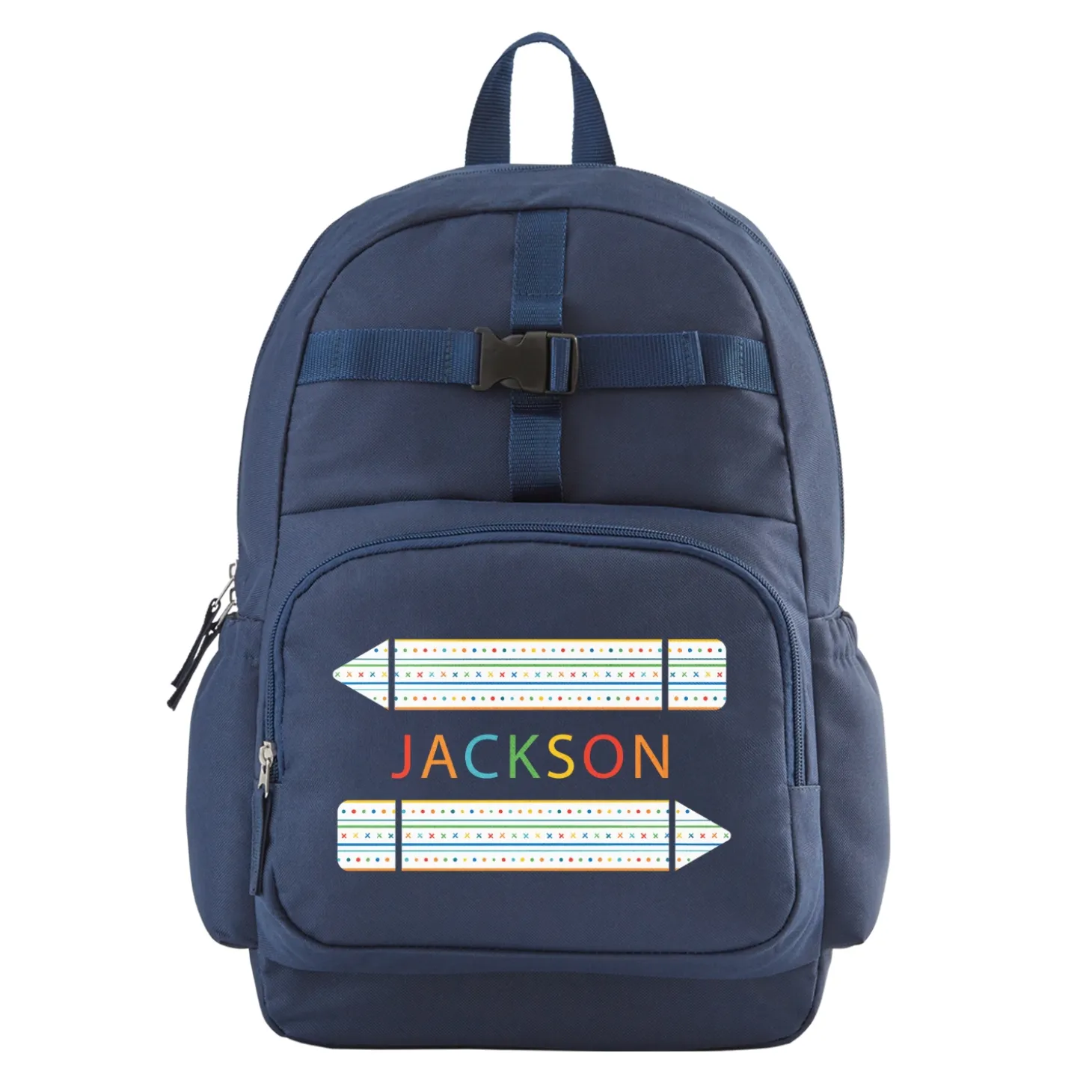 Name In Stripes Navy Backpack Collection