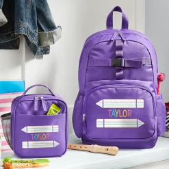 Name In Stripes Purple Backpack Collection
