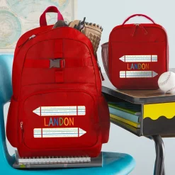 Name In Stripes Red Backpack Collection