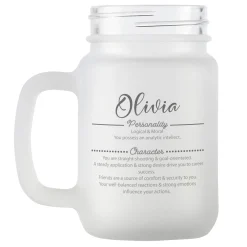 Name Meaning Frosted Mason Jar