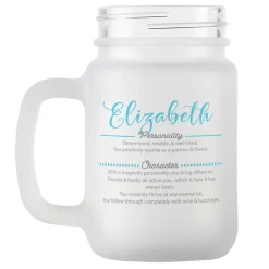 Name Meaning Frosted Mason Jar