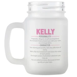 Name Meaning Frosted Mason Jar