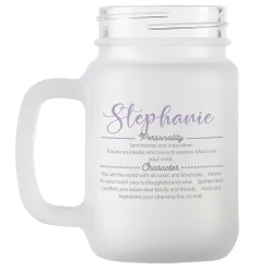 Name Meaning Frosted Mason Jar