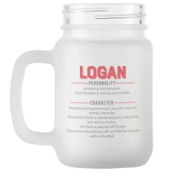 Name Meaning Frosted Mason Jar