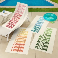 Name Style Tricolor Beach Towel