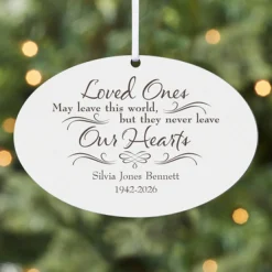 Never Leave Our Hearts Oval Ornament